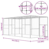 Cat Cage 6x3x2.5 m Galvanised Steel 146362