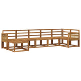 Outdoor Sofa Set 7 pcs Natural Solid Acacia Wood 3385395