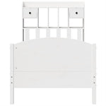 ZNTS Bookcase Bed without Mattress White 90x200cm Solid Wood Pine 3323162