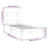 Bed Frame without Mattress 75x190 cm Small Single Solid Wood 3104633