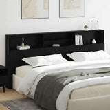 Headboard Cabinet Black Oak 220 x 19 x 101.5 cm Engineered Wood 879449