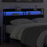 Headboard with Shelf Black oak 135 cm Engineered wood 859690