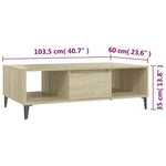 ZNTS Coffee Table Sonoma Oak 103.5x60x35 cm Engineered Wood 806025