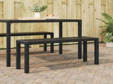 Garden Bench Black 100 x 28 x 45cm Steel 42001771