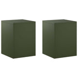 Plant Stand 2 pcs Olive Green 30 x 30 x 40 cm Steel 8012467