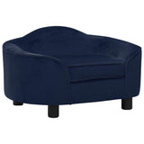 Dog Sofa Blue Plush, Solid Pine Wood 67 x 47 x 36 cm Dog Sofa 171088