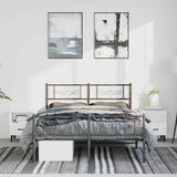 Metal Bed Frame without Mattress with Footboard Black 150x200cm 355287