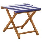Deck Chair 2 pcs Solid Eucalyptus Wood Blue and White 42024902
