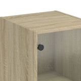 Highboard with Glass Doors Sonoma Oak 35x37x142 cm 836436