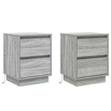Bedside Cabinet 2 pcs Grey 39 x 34.5 x 50 cm Engineered wood 869621