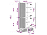 Cabinet Set 2 pcs Old Wood 66 x 34.5 x 95 cm Engineered Wood 3416356