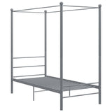 Canopy Bed Frame without Mattress Grey Metal 90x200 cm 325053