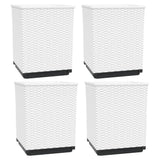 Planters 4 pcs White 30x30x37 cm Polypropylene 364188