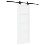 Sliding Door 73.5 x 198.5 cm Engineered Wood White and Black 3450108