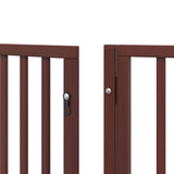 Dog Gate with Door Foldable 10 Panels Brown 800 cm Poplar Wood 3155583
