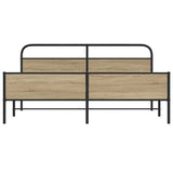 Metal Bed Frame without Mattress Smoked Oak 193x203 cm 3318682