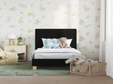 Toddler Bed Frame with Headboard Black 70 x 140 cm Fabric 42010981