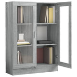 ZNTS Vitrine Cabinet Grey Sonoma 82.5x30.5x115 cm Engineered Wood 815619