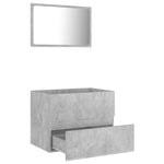 ZNTS 2 Piece Bathroom Furniture Set Concrete Grey Engineered Wood 804876