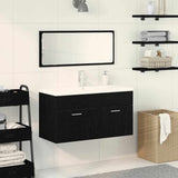 Bathroom Furniture Set 3 pcs Black Oak Engineered Wood 3334330