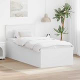 Bed Frame with Headboard White 90 x 200 cm Engineered Wood 3408620