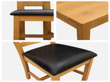 Dining Set 5 pcs Black Solid Oak Wood 3430249