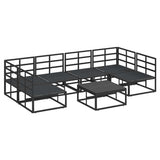 Garden Sofa Set with Cushion 7 pcs Black Aluminium 3378849