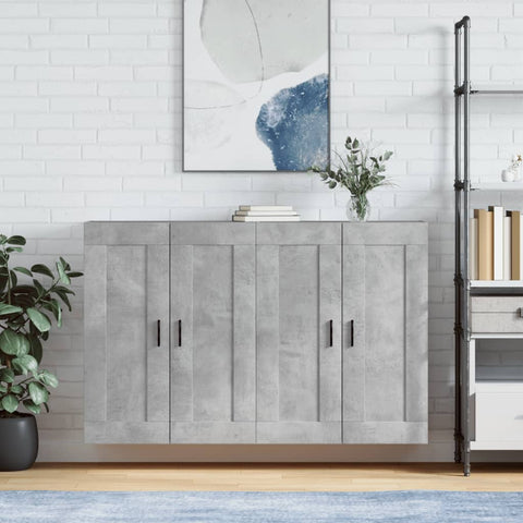 Wall Mounted Cabinets 2 pcs Concrete Grey Engineered Wood 3198037