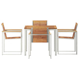 Garden Dining Set 5 pcs Solid Teak Wood and Stainless Steel 3334822