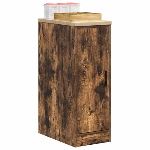 ZNTS Garage Storage Cabinet Smoked Oak 30x51x85 cm Solid Wood Pine 860557