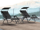 Zero Gravity Lounger Chair Set of 2, Folding Reclining Patio Chair with Shade Cover, Padded Seat, T3398P314688