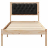 Bed Frame with Headboard Black 75 x 190 cm Solid Pine Wood 878231