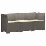 3-Seater Garden Sofa with Cushions Rattan Look PP Light Grey 3443830