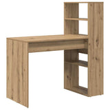 Desk with Shelf Artisan Oak 113 x 54 x 120 cm Engineered Wood 869281