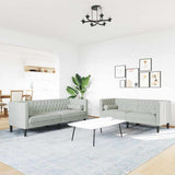 Living Room Couch 2 pcs Light Grey 194 x 74.5 x 70.5 cm Velvet 3385864
