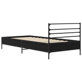 Bed Frame Black Oak 80 x 200 cm Engineered Wood 8009117