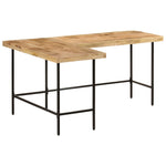 ZNTS Desk 165x110x77 cm Solid Wood Mango and Iron 353333