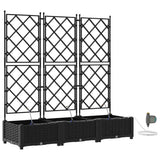 Garden Planter 3 pcs Black 120 x 40 x 126 cm Plastic 42002852