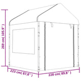 Gazebo with Roof White 20.07x2.28x2.69 m Polyethylene 3155485