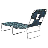 Sun Lounger Leaves print Sturdy steel frame, fabric 310334
