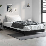 Bed Frame without Mattress Black 90x190 cm Single Engineered Wood 832302