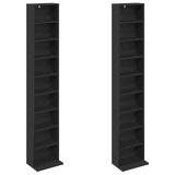 CD Cabinet 2 pcs Black Oak 33 x 23.5 x 175 cm Engineered Wood 8012645