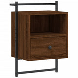 Bedside Cabinets Wall-mounted 2 pcs Brown Oak 40x30x61 cm Engineered Wood 833442