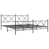 Metal Bed Frame without Mattress with Footboard Black 183x213cm 376525