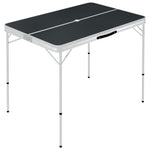 Folding Camping Table with 2 Benches Aluminium Grey 48183