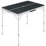 Folding Camping Table with 2 Benches Aluminium Grey 48183