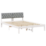 Bed frame White and light grey 135 x 190 cm Solid pine wood 878623