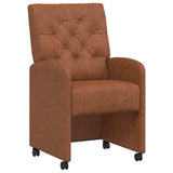 Dining Chairs with Wheels 2 pcs Brown 58 x 67 x 97 cm 42017858