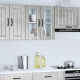 Kitchen Wall Cabinet with Glass Door Lucca Concrete Grey Engineered Wood 853911