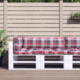 Pallet Cushions 3 pcs Red Check Fabric 360957